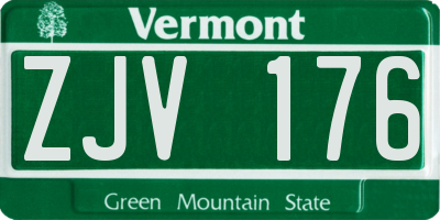 VT license plate ZJV176