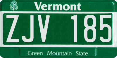 VT license plate ZJV185