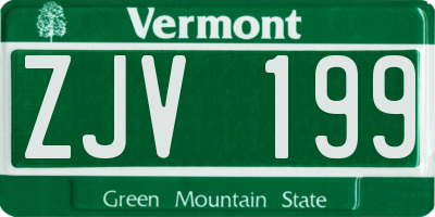 VT license plate ZJV199