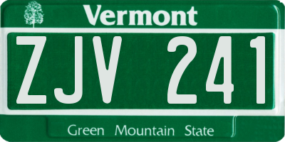 VT license plate ZJV241