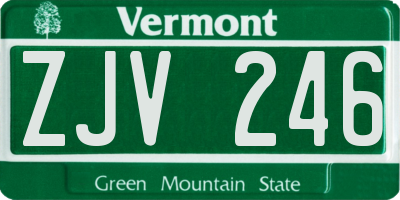 VT license plate ZJV246