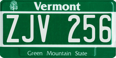 VT license plate ZJV256