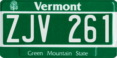 VT license plate ZJV261