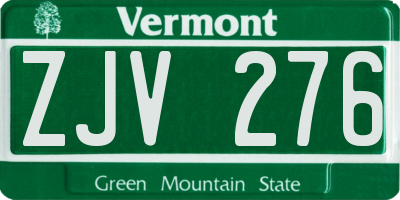 VT license plate ZJV276