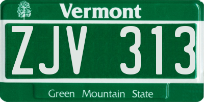 VT license plate ZJV313