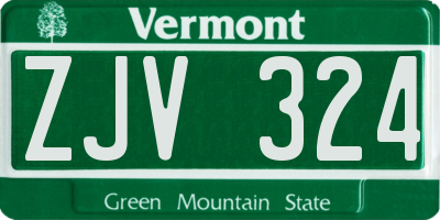 VT license plate ZJV324