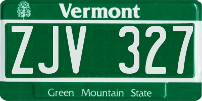 VT license plate ZJV327
