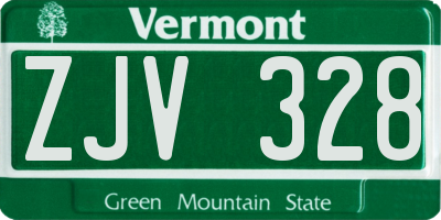 VT license plate ZJV328