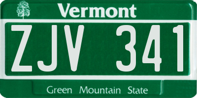 VT license plate ZJV341