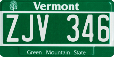 VT license plate ZJV346