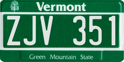 VT license plate ZJV351