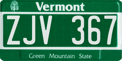 VT license plate ZJV367