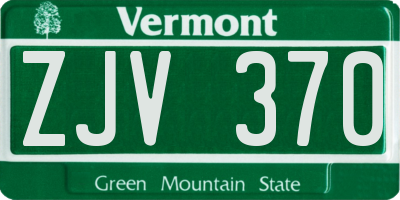 VT license plate ZJV370