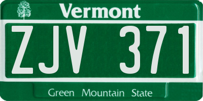 VT license plate ZJV371