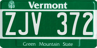 VT license plate ZJV372