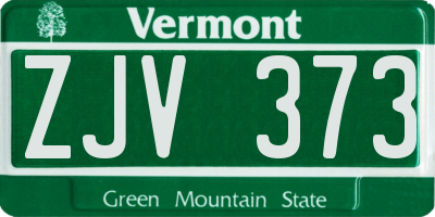 VT license plate ZJV373