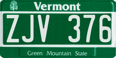 VT license plate ZJV376