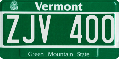 VT license plate ZJV400