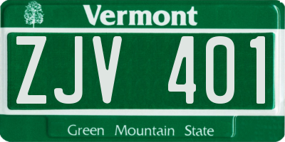 VT license plate ZJV401