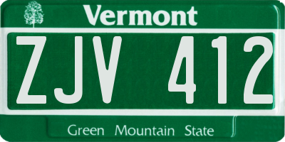 VT license plate ZJV412