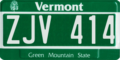 VT license plate ZJV414
