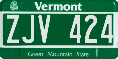 VT license plate ZJV424