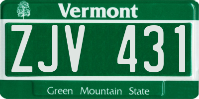 VT license plate ZJV431