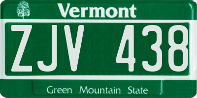VT license plate ZJV438
