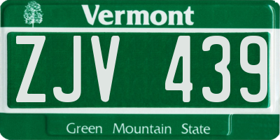 VT license plate ZJV439
