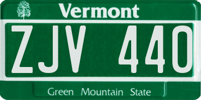 VT license plate ZJV440