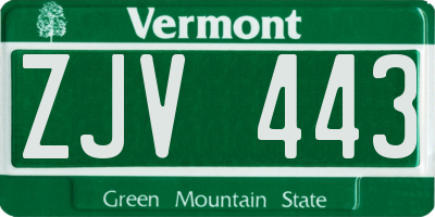 VT license plate ZJV443