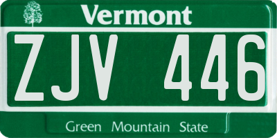 VT license plate ZJV446