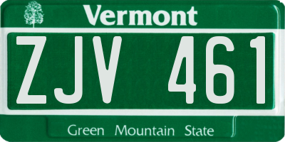 VT license plate ZJV461