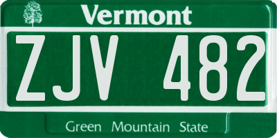 VT license plate ZJV482