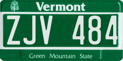 VT license plate ZJV484