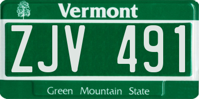 VT license plate ZJV491