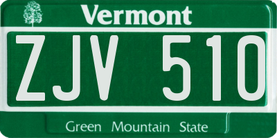 VT license plate ZJV510