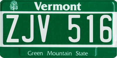 VT license plate ZJV516