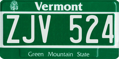VT license plate ZJV524