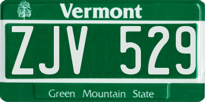 VT license plate ZJV529