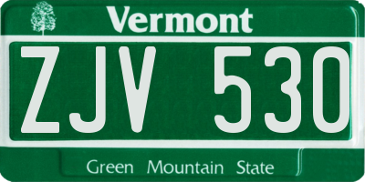 VT license plate ZJV530