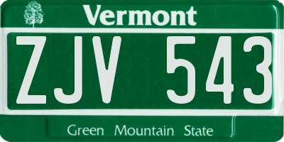 VT license plate ZJV543
