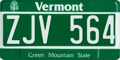 VT license plate ZJV564