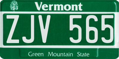 VT license plate ZJV565