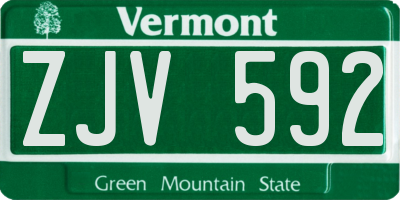 VT license plate ZJV592