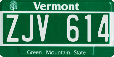 VT license plate ZJV614