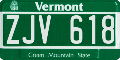 VT license plate ZJV618