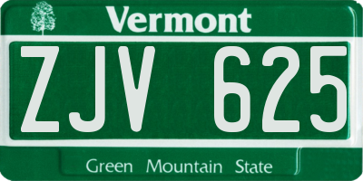 VT license plate ZJV625