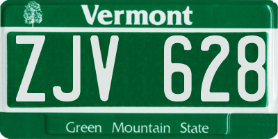 VT license plate ZJV628