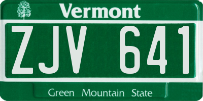 VT license plate ZJV641
